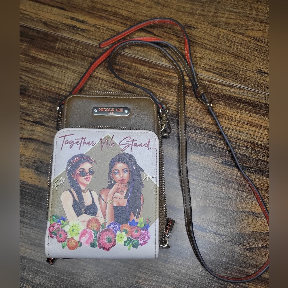Nicole Lee Brown and Cream Crossbody Bag